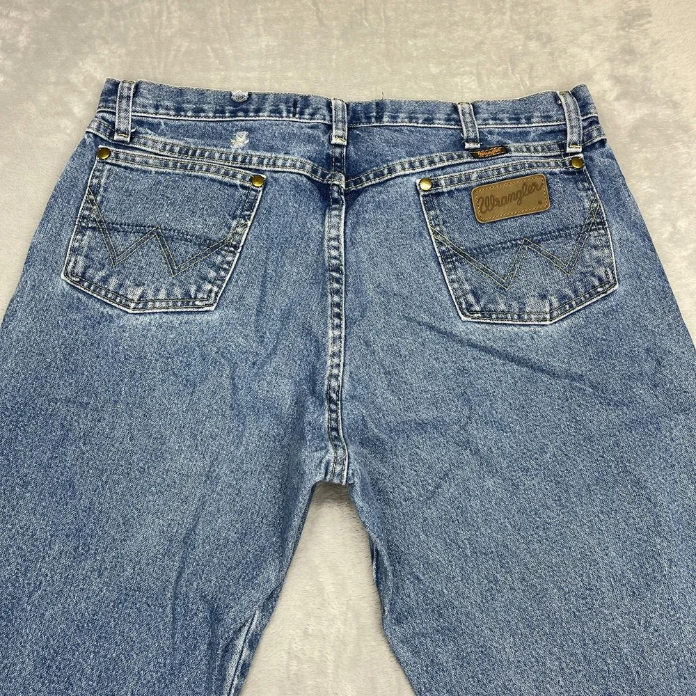Wrangler Jeans Mens 36x32 Blue Denim Comfort George Strait Cowboy Straight Leg